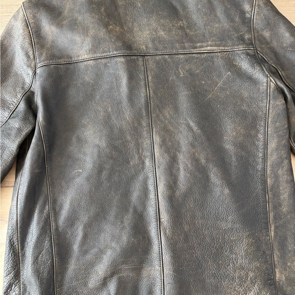 Vtg Marc New York Andrew Marc Mens Small Distressed Leather Heavy Jacket Brown - Picture 12 of 12